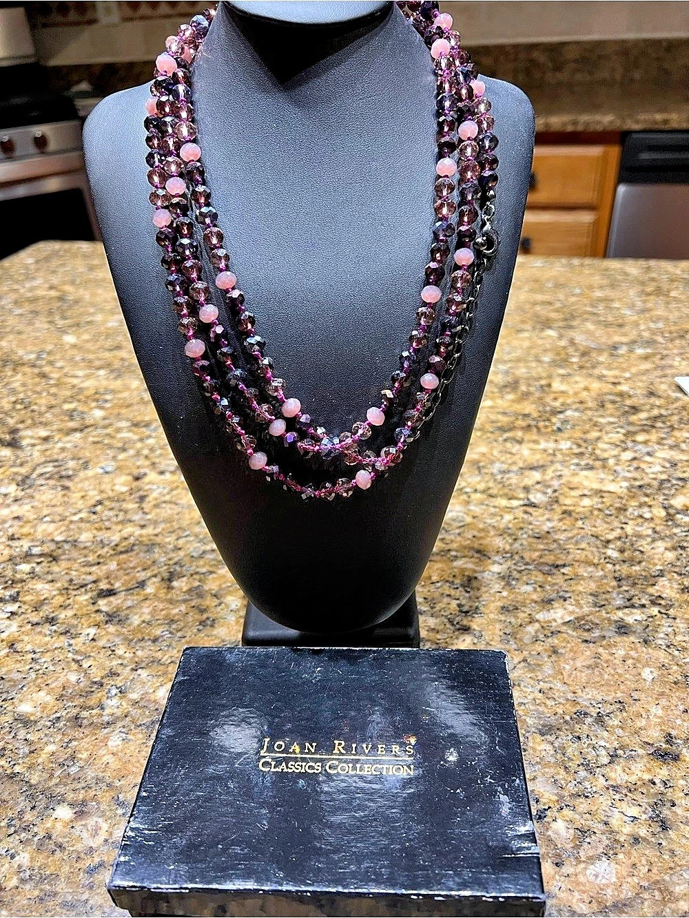 Joan Rivers Classics Collection Beaded Multi-Strand Necklace Purple & Pink Like